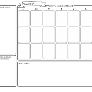 Planning cuisine format A3/A4